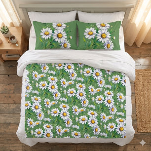 Daisies in the meadow. Watercolours.  Fleece Blanket