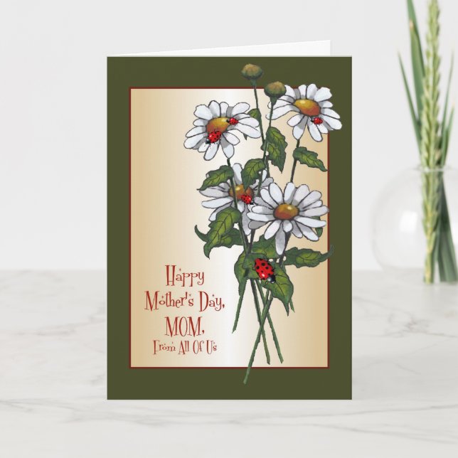 Daisies & Ladybugs: Happy Mother's Day From All Card (Front)