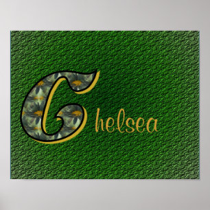 Daisies Monogram Initial C Personalized Poster