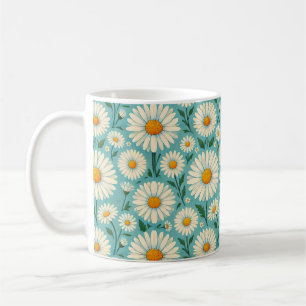 Daisies on a Soft Blue Background Coffee Mug