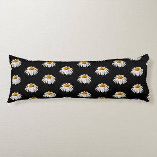 Daisies on black body pillow