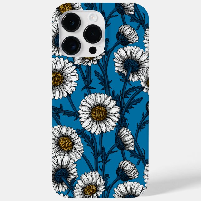 Daisies on blue Case-Mate iPhone case (Back)