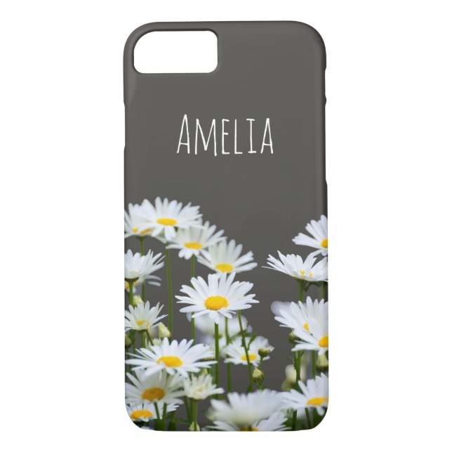 Daisies on Grey Case-Mate iPhone Case (Back)