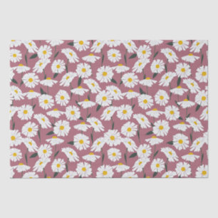 Daisies on pink tissue paper