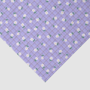 Daisies on Purple Plaid (large scale) Tissue Paper