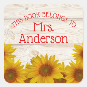 Daisies on Shiplap   This book belongs to Square Sticker