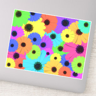 Daisies or Marigolds Colourful Psychedelic Pattern