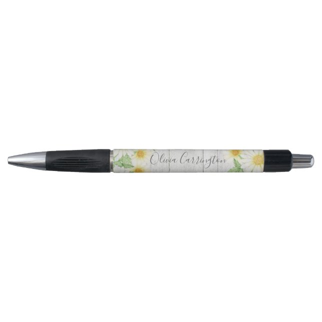 Daisies Personalized Rustic Pen (Front)