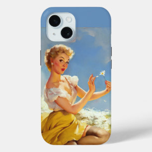 Daisies pin up iPhone 15 case