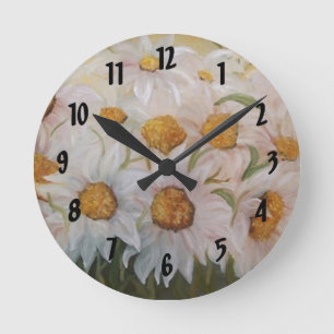 DAISIES ROUND CLOCK