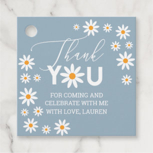 Daisies Thank you tags Dusty Blue