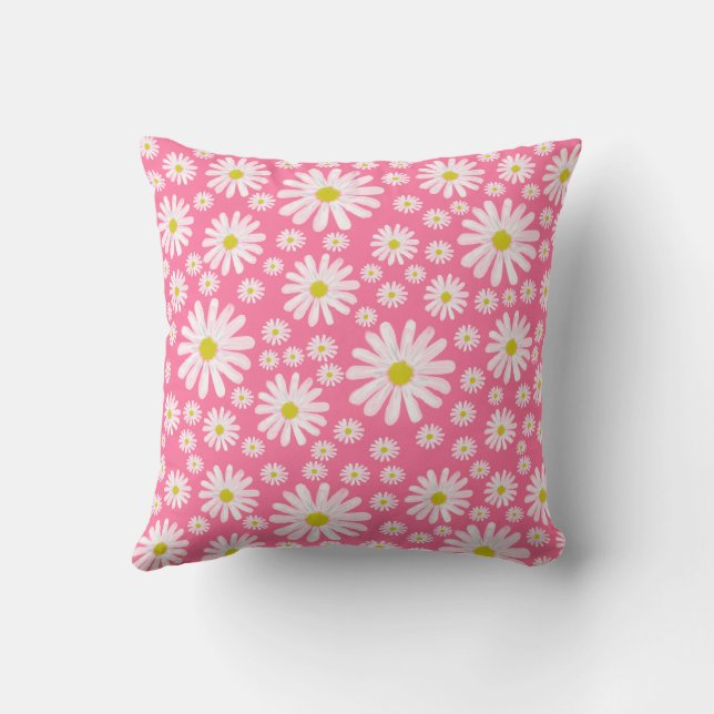 Daisies Throw Pillow (Back)