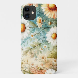 daisies watercolor style white for her Phone  iPhone 11 Case