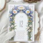 Daisies Wedding Table Number Card<br><div class="desc">Guide your guests to their seats with elegance and ease with our vintage floral table number cards. Each card is adorned with a lovely floral design featuring lilies in soft hues of blush, taupe, and cream, complemented by subtle splashes of sky blue and warm copper. The design boasts a timeless...</div>