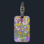 Daisies Wildflower Bouquet Watercolor Purple Luggage Tag<br><div class="desc">Add some flair to your luggage with this pretty colourful flower pattern. Hand painted by me, for you! Check my shop for more colours and patterns, plus matching accessories like flip flops, totes, bathmats, towels, cosmetic pouches, mugs and shower curtains. You can always add your own text. Let me know...</div>