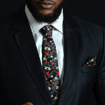 Daisies William Morris Inspired Floral Men's Tie<br><div class="desc">Elevate your style with this unique men's tie featuring a floral pattern inspired by William Morris. The white and red daisies, branches, and accent blooms are rendered in a vintage illustration style, capturing the essence of the Arts and Crafts Movement. Add a whimsical touch and a nod to the Victorian...</div>