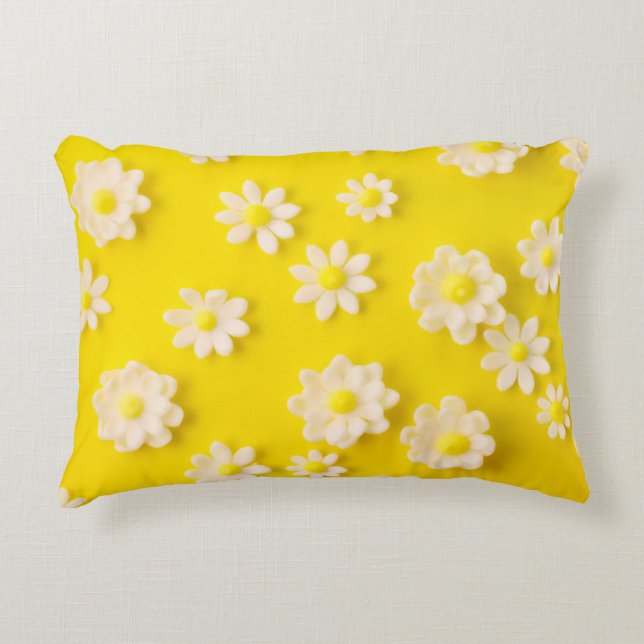 Daisies with a yellow background   accent pillow (Front)