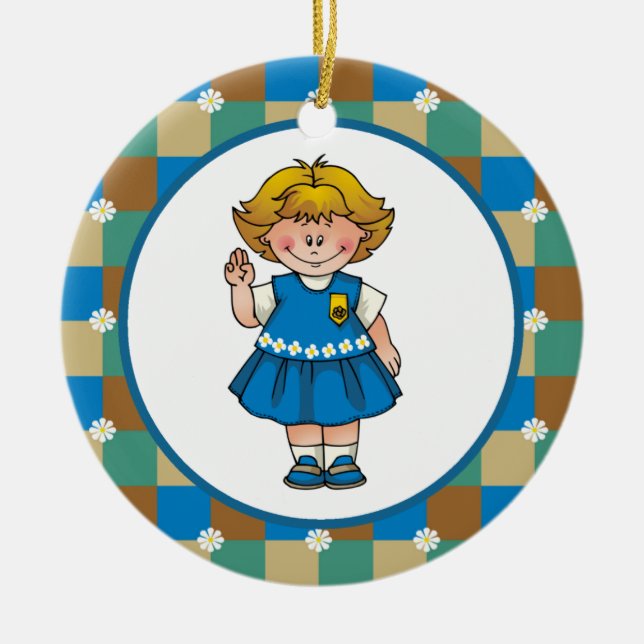 Daisy4 Ceramic Ornament (Front)