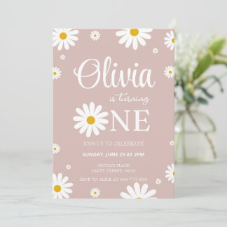 Daisy 1er anniversaire Invitation modifiable