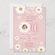 Daisy 1er Anniversaire Photo Invitation