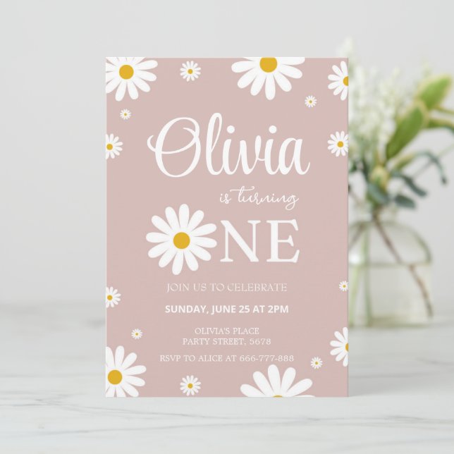 Daisy 1st Birthday Editable Invitation (Standing Front)