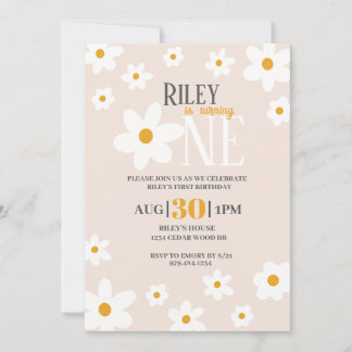 Daisy 1st Birthday Invitation