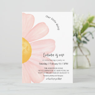 Daisy 1st Birthday, Pink Daisy Girl 1st Birthday Invitation