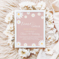 Daisy 1st Birthday Time Capsule Sign, Retro Daisy