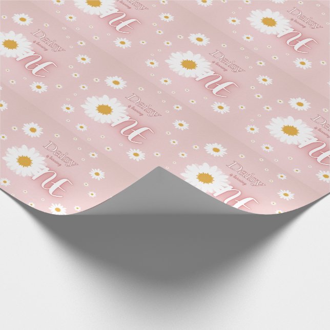 Daisy 1st Birthday Wrapping Paper (Corner)
