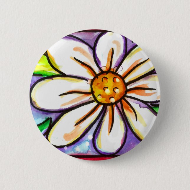Daisy 2 Inch Round Button (Front)