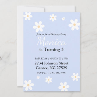 Daisy 3e anniversaire Invitation Flower
