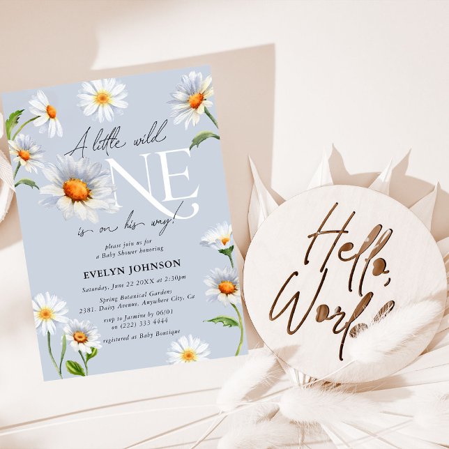 Daisy 'A Little Wild One' Boy Baby Shower Invitation (Creator Uploaded)