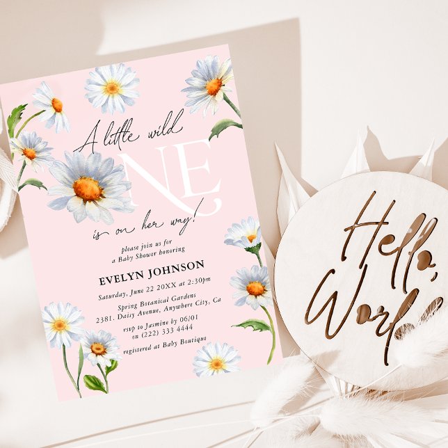 Daisy 'A Little Wild One' Girl Baby Shower Invitation (Creator Uploaded)