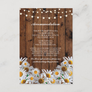Daisy Accommodation Wood Lights Wedding Cards