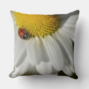 Daisy And A Ladybug Throw Pillow