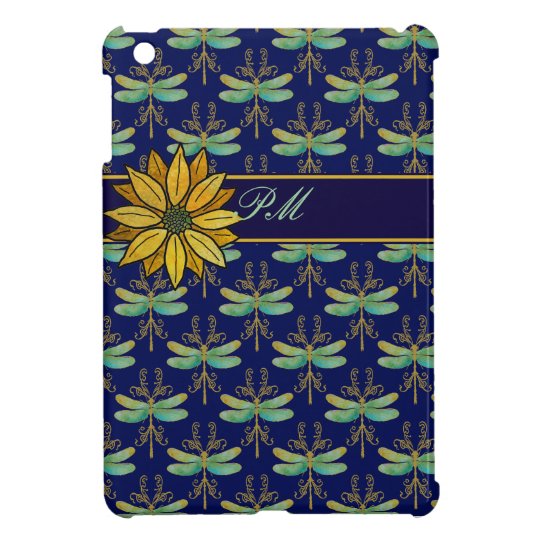 Daisy and Art Nouveau Dragonflies iPad Mini Cover