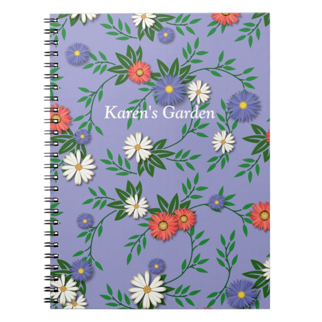 Daisy and Bachelors Buttons Notebook (Front)