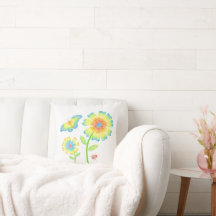 Daisy and Butterfly Pillow