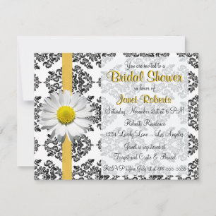 Daisy and Damask Bridal Shower Invitation