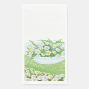 Daisy and Dandelion Spring Salad  Illustration  Napkin