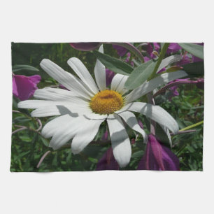 Daisy and Fireweed Wildflower Kitchen Towel