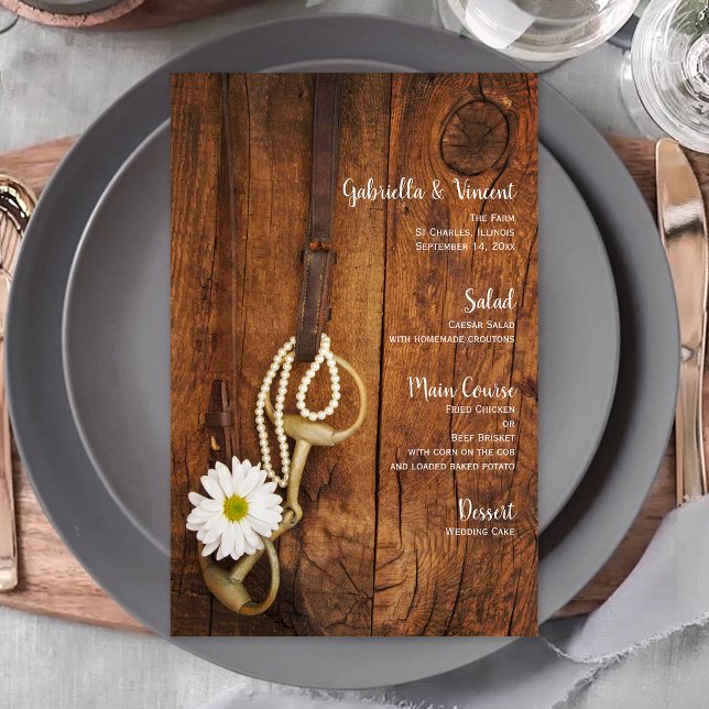 Daisy and Horse Bit Country Western Wedding Menu (Creator Uploaded)