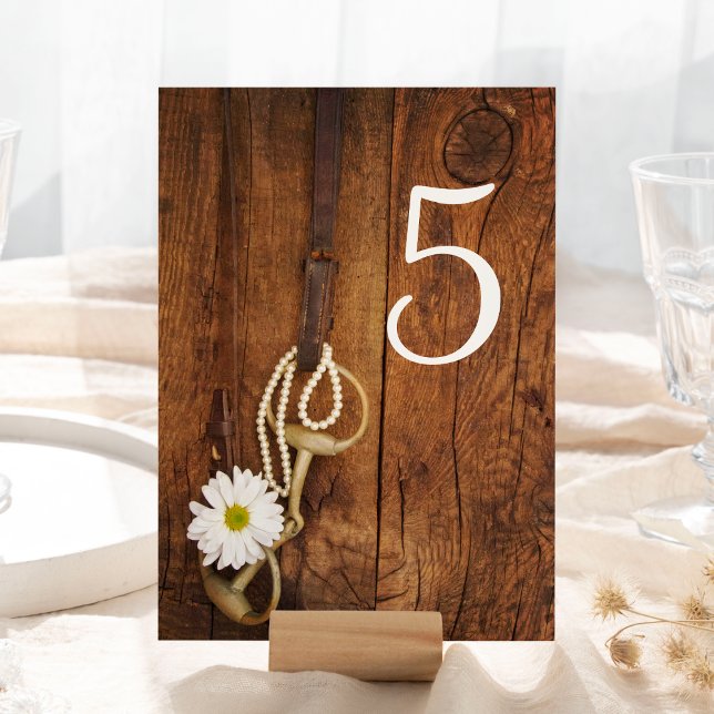 Daisy and Horse Bit Western Wedding Table Numbers (Creator Uploaded)