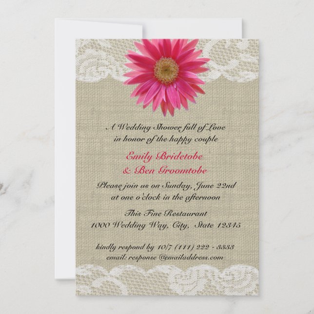 Daisy and Lace Bridal Shower Invitation (Front)
