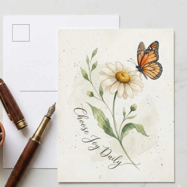 Daisy and Monarch Butterfly Choose Joy Postcard (Check out this lovely daisy postcard for a dear friend, perfect just to say hello.)