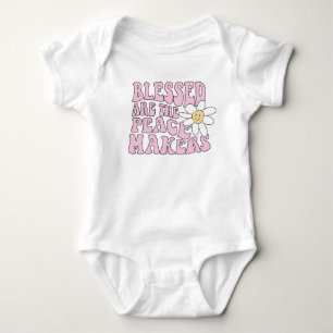 Daisy and Peace Makers Slogan Baby Bodysuit