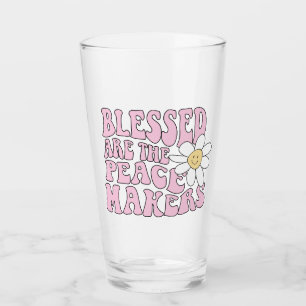 Daisy and Peace Makers Slogan Glass