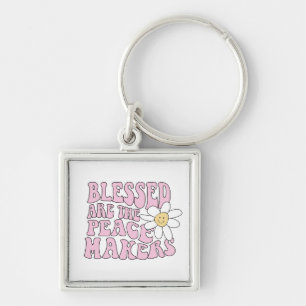 Daisy and Peace Makers Slogan Keychain