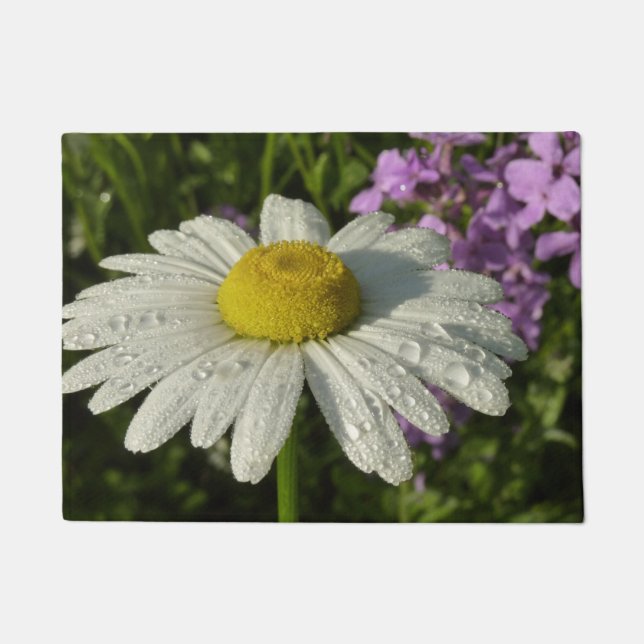 Daisy and Summer Lilac Botanical Doormat (Front)
