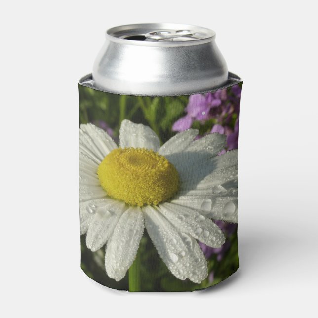 Daisy and Summer Lilac Wildflower Can Cooler (Can Front)